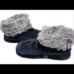 Black Fuzzy Massage Slippers Size S (Men's)
